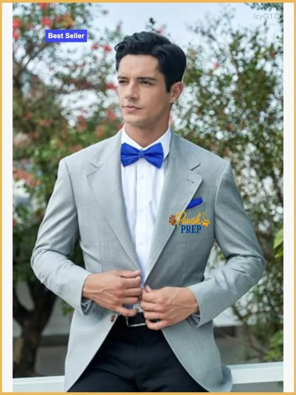 Pre-Tied Bow Tie Set with Pocket Square and Cufflinks, Adjustable